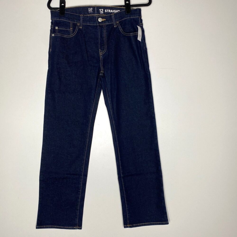 New Gap Kids Straight Adjustable Waist Jeans Youth Boys Size 12 Husky